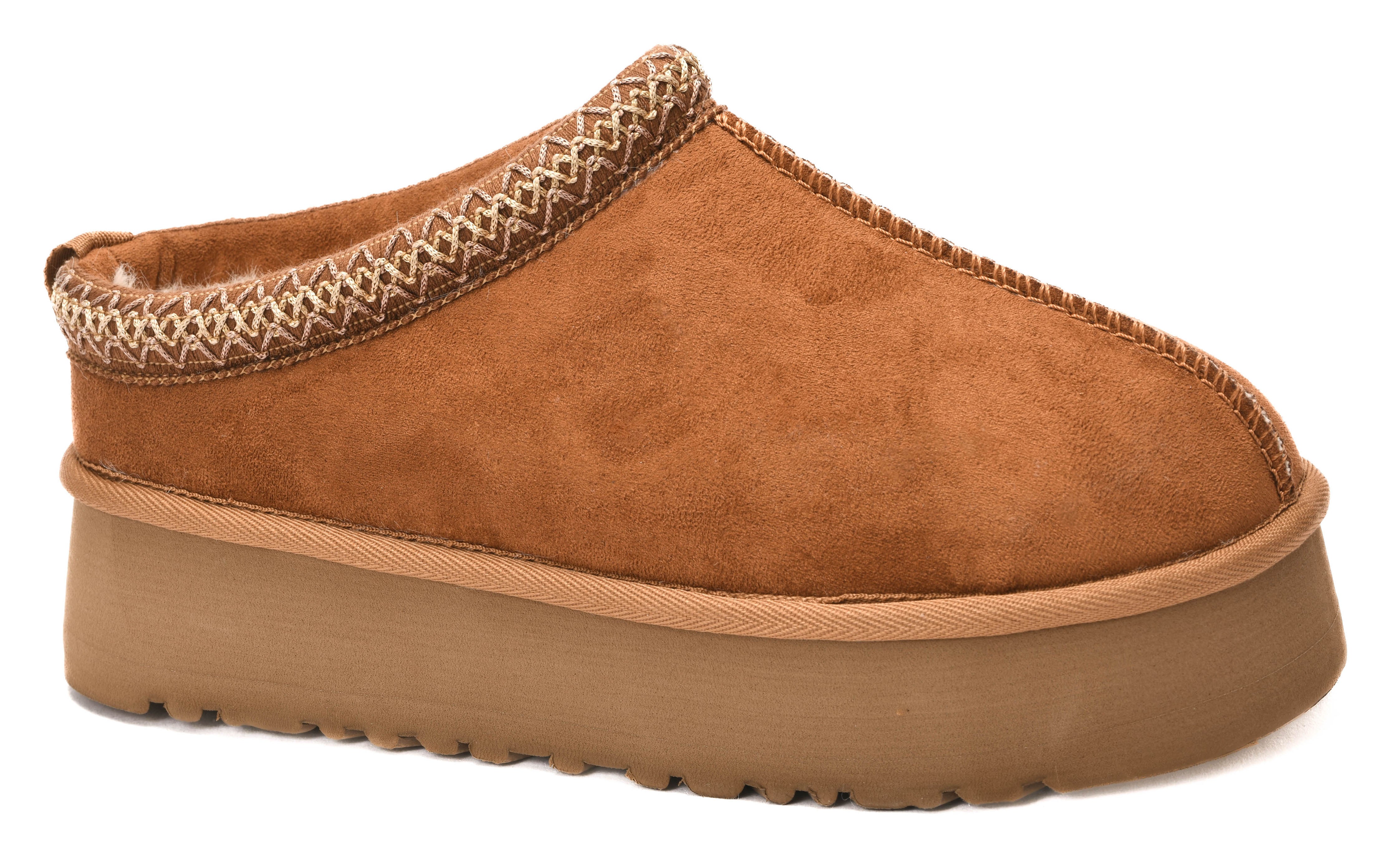 corkys pillow talk clog slippers in tobacco faux suede