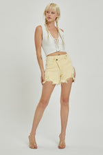 risen high rise cross over shorts - 2 colors