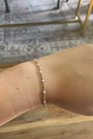 Beaded Blondes Dainty Lilac Poppi Bracelet Standard Size