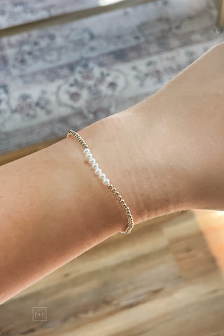 Beaded Blondes Dainty Sophia Pearl with 14K Gold Filled Beads