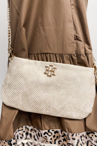 Caroline Hill Livi Crossbody Bag in Shimmer Champagne