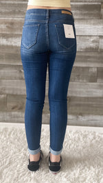 cello mid rise crop ankle skinny jeans with rolled cuff medium denim wash AB13950