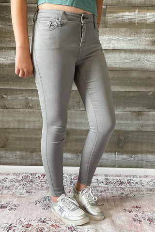 cello mid rise grey cropped skinny jeans WV78949GRY