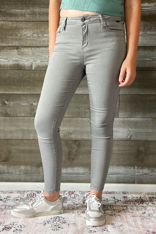 cello mid rise grey cropped skinny jeans WV78949GRY