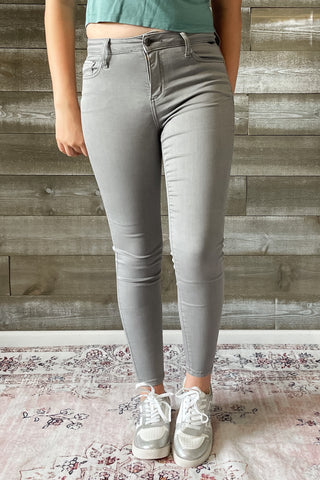 cello mid rise grey cropped skinny jeans WV78949GRY