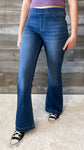 cello jeans medium wash pull on petite flare jeans in a jegging style AB35324M-30