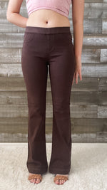 cello pull on elastic waist flare jeggings brunette brown AB35324 BRTT