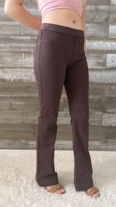 cello pull on elastic waist flare jeggings brunette brown AB35324 BRTT