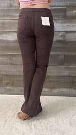 cello pull on elastic waist flare jeggings brunette brown AB35324 BRTT