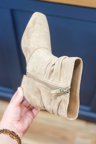 Corkys Footwear Addicted Sand Faux Suede Short Scrunch Boots with square toe