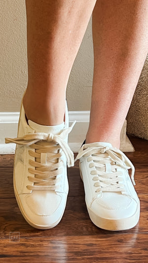 corkys footwear another round distressed white star detail on white with black trim casual sneaker