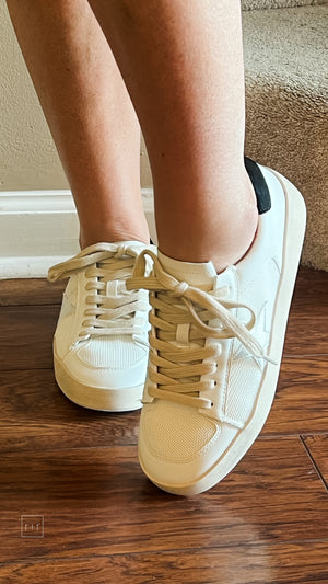 corkys footwear another round distressed white star detail on white with black trim casual sneaker