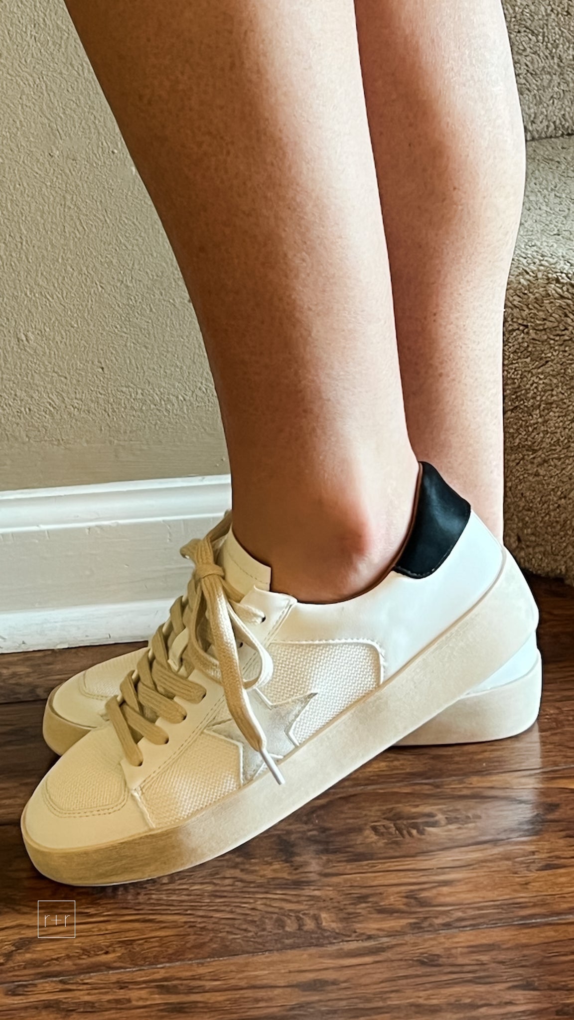 corkys footwear another round distressed white star detail on white with black trim casual sneaker