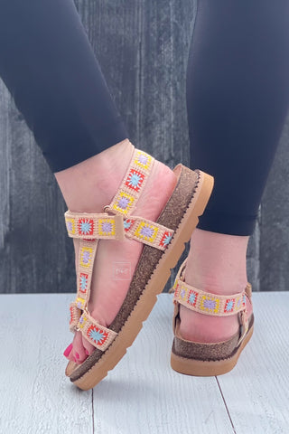 Corkys Footwear sporty Are You Serious in natural flat sandals with velcro adjustable straps are like a Teva meets Birkenstock