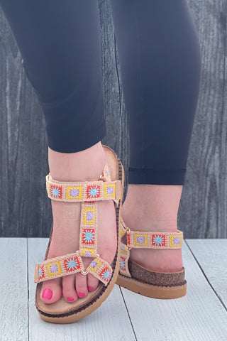 Corkys Footwear sporty Are You Serious in natural flat sandals with velcro adjustable straps are like a Teva meets Birkenstock