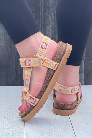 Corkys Footwear sporty Are You Serious in natural flat sandals with velcro adjustable straps are like a Teva meets Birkenstock