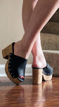 corkys footwear bada bing platform mule sandals black distressed