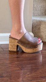 corkys footwear bada bing platform mule sandals in brown distressed