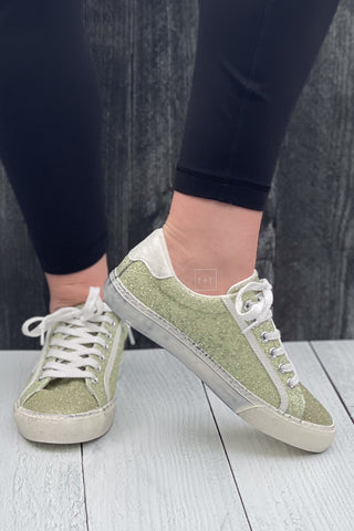 Corkys Footwear The Big Dipper Light Green Glitter Casual Sneaker