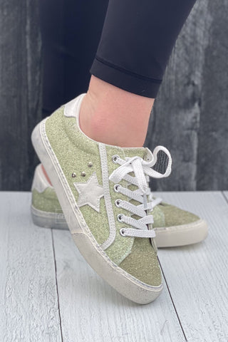 Corkys Footwear The Big Dipper Light Green Glitter Casual Sneaker