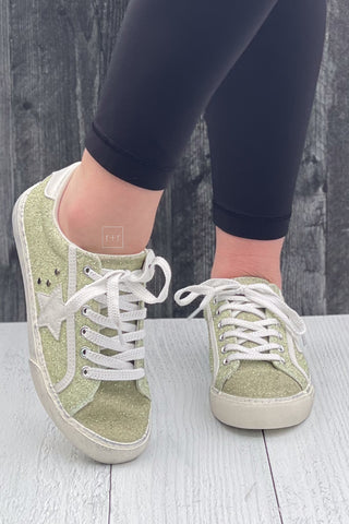 Corkys Footwear The Big Dipper Light Green Glitter Casual Sneaker