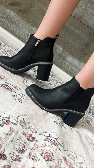 corkys footwear bite me booties fall black oil pu