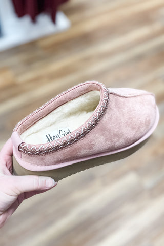 Corkys Footwear Pillow Talk Faux Fur Lined Slippers Blush Pink Faux Suede
