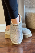 corkys footwear do not disturb clear rhinestone platform clog slippers