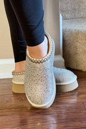 corkys footwear do not disturb clear rhinestone platform clog slippers