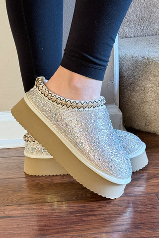 corkys footwear do not disturb clear rhinestone platform clog slippers