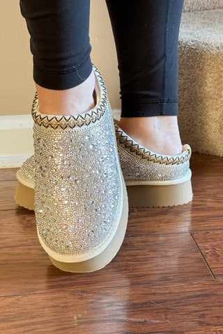 corkys footwear do not disturb clear rhinestone platform clog slippers