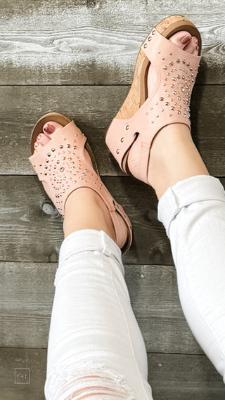 corkys footwear docie doe wedge sandal in blush