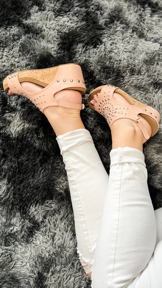 corkys footwear docie doe wedge sandal in blush