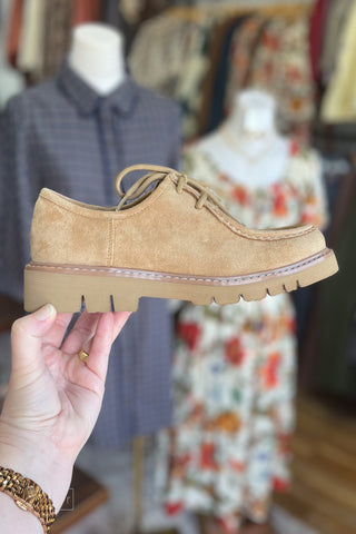 Corkys Footwear Fall For It Lace up Moccasin Shoe Iconic style similar to Clarks Wallabee with Corkys cushioned insole side view
