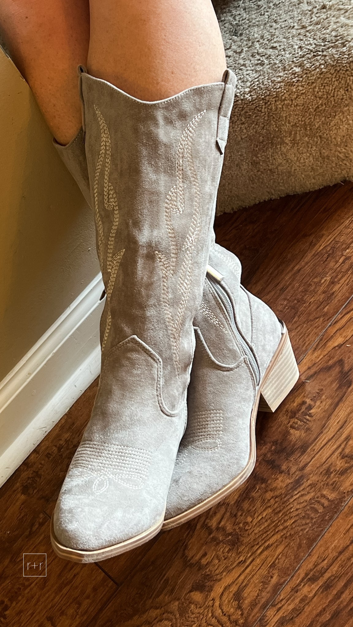 Light grey suede booties best sale