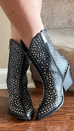 hey girl by corkys footwear lowlights silver studded short boots black
