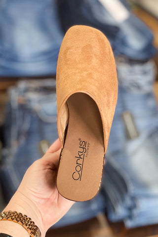 Corkys Footwear Maybe Later Tobacco Mule Cork Wedge Shoes