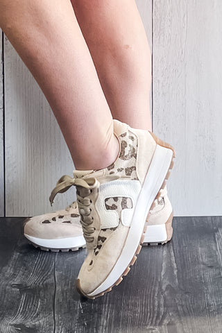 Corkys No Prob Sporty Sneakers Tan Leopard Sparkle