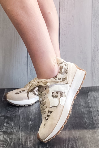 Corkys No Prob Sporty Sneakers Tan Leopard Sparkle