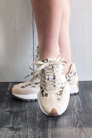 Corkys No Prob Sporty Sneakers Tan Leopard Sparkle