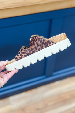 Corkys Leopard Print Rumor Has It Double Strap Platform Sandals