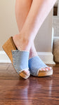 boutique by corkys footwear stitch n slide wedge sandal light blue