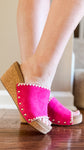 boutique by corkys footwear stitch n slide wedge sandal fuchsia