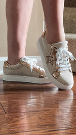 hey girl by corkys footwear supernova casual sneaker rose gold shimmer