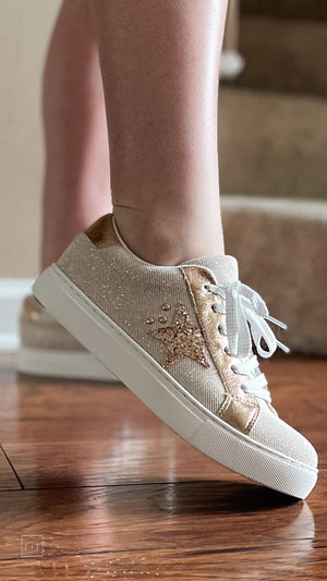 hey girl by corkys footwear supernova casual sneaker rose gold shimmer