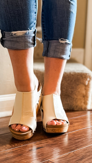 corkys footwear tiffanee wedge sandal in ivory