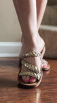 corkys footwear twist n shout gold braided strap sandals
