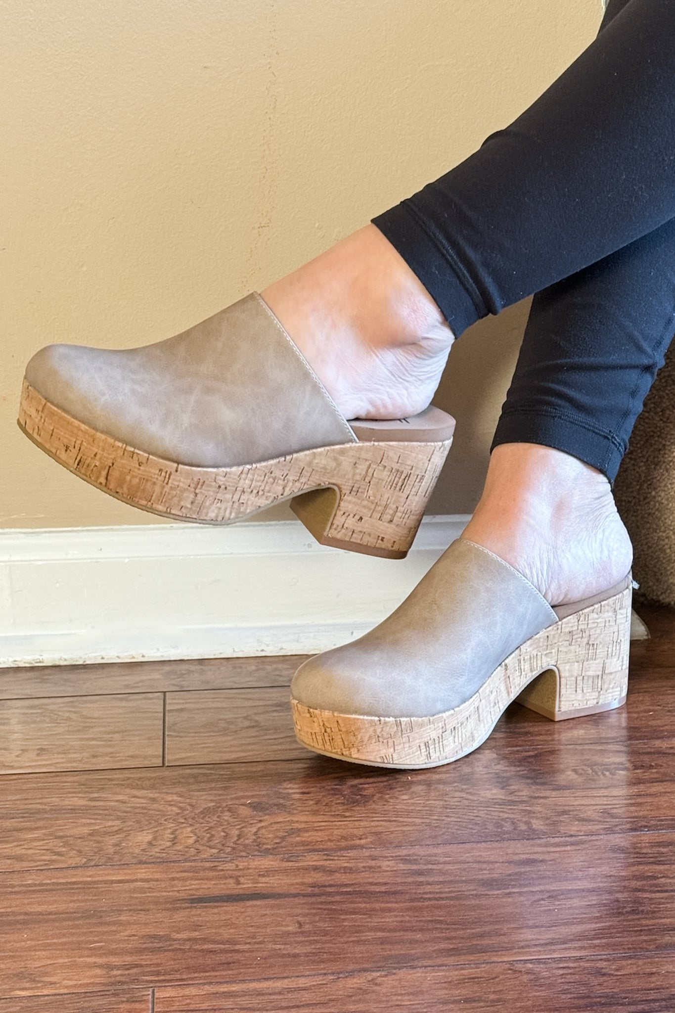 corkys footwear watch your back taupe platform clogs rivers roads boutique