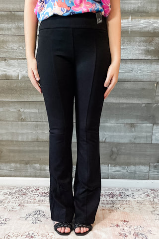 dear scarlett magic black kick flare pull on pants suit separates