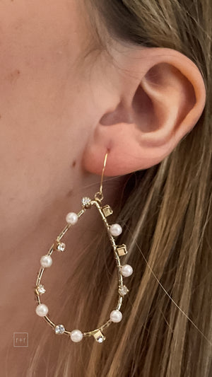 dixie bliss adorned in pearls teardrop dangle earrings sensitive ears